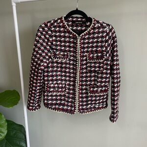 Zara Short Tweed Jacket with Buttons Size Small